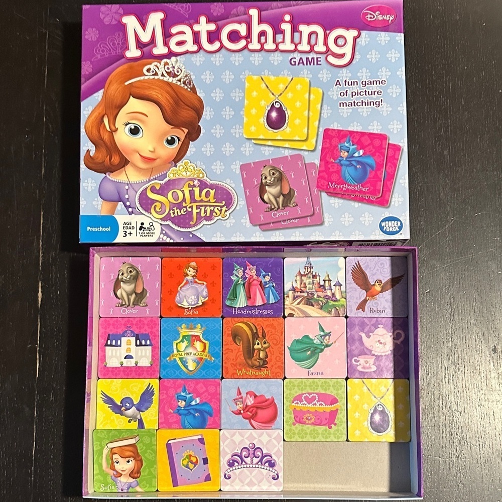 Disney Sofia the First Matching Game - Purple and Yellow - Picture 3 of 3